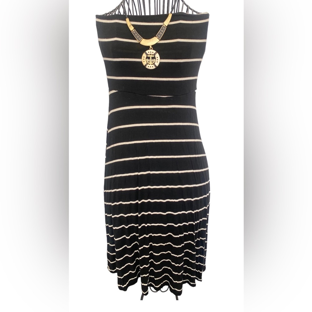 Stripes strapless dress size M